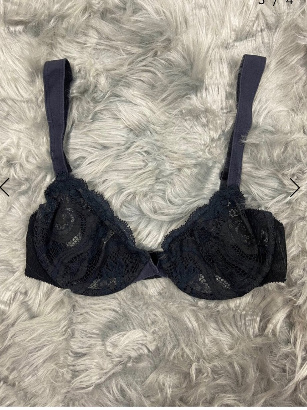 Vintage Valentino Black Lace Bra (36B)